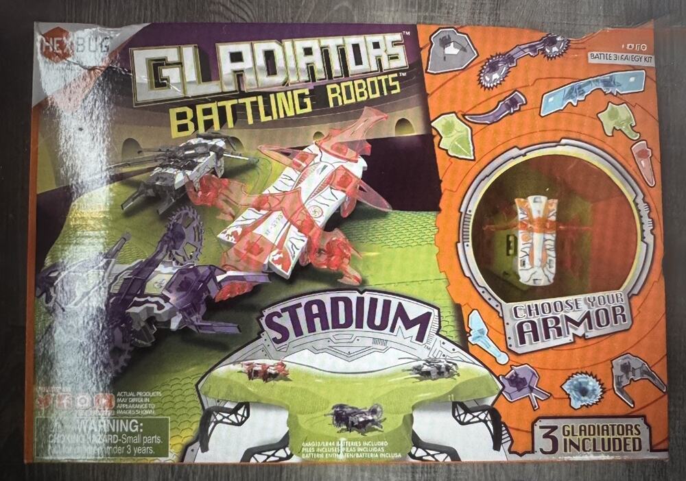 HEXBUG Gladiators Battling Robots Stadium w/ 3 Gladiators Sealed New Toy